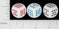 Dice : D6 OPAQUE ROUNDED SOLID KOPLOW PIPPED 7 TO 12 01