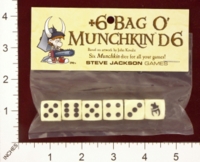 Dice : MINT25 STEVE JACKSON GAMES PLUS 6 BAG O MUNCHKIN D6 01