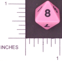 Dice : D8 OPAQUE ROUNDED SOLID PINK KOPLOW 01
