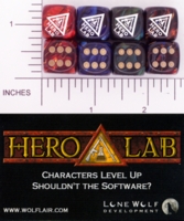 Dice : D6 OPAQUE ROUNDED IRIDESCENT LONE WOLF HERO LAB 01