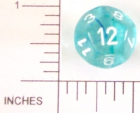 Dice : D12 CLEAR ROUNDED SWIRL CHESSEX NEBULA 02