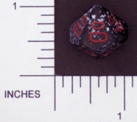 Dice : D10 OPAQUE ROUNDED SPECKLED WITH RED 4