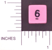 Dice : NUMBERED OPAQUE ROUNDED SOLID PINK KOPLOW 01