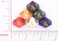 Dice : D10 OPAQUE ROUNDED SPECKLED DAGON 02 YELLOW SIGN