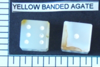 Dice : STONE D6 YELLOW BANDED AGATE