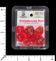 Dice : MINT65 ROLE FOR INITIATIVE TRANSLUCENT RED WITH GOLD