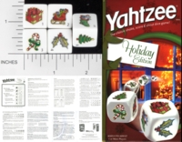 Dice : NON NUMBERED OPAQUE ROUNDED SOLID YAHTZEE USAOPOLY HOLIDAY EDITION 01