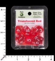 Dice : MINT65 ROLE FOR INITIATIVE TRANSLUCENT RED WITH WHITE
