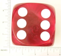 Dice : LG PLASTIC 2 D6 OPAQUE ROUNDED IRIDESCENT KOPLOW RED