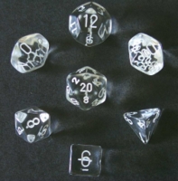 Dice : Chessex Clear Translucent on black 2