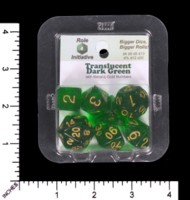 Dice : MINT65 ROLE FOR INITIATIVE TRANSLUCENT GREEN WITH GOLD