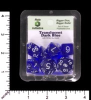 Dice : MINT65 ROLE FOR INITIATIVE TRANSLUCENT BLUE WITH WHITE